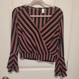 H&M Divided crop top Size 10 Striped